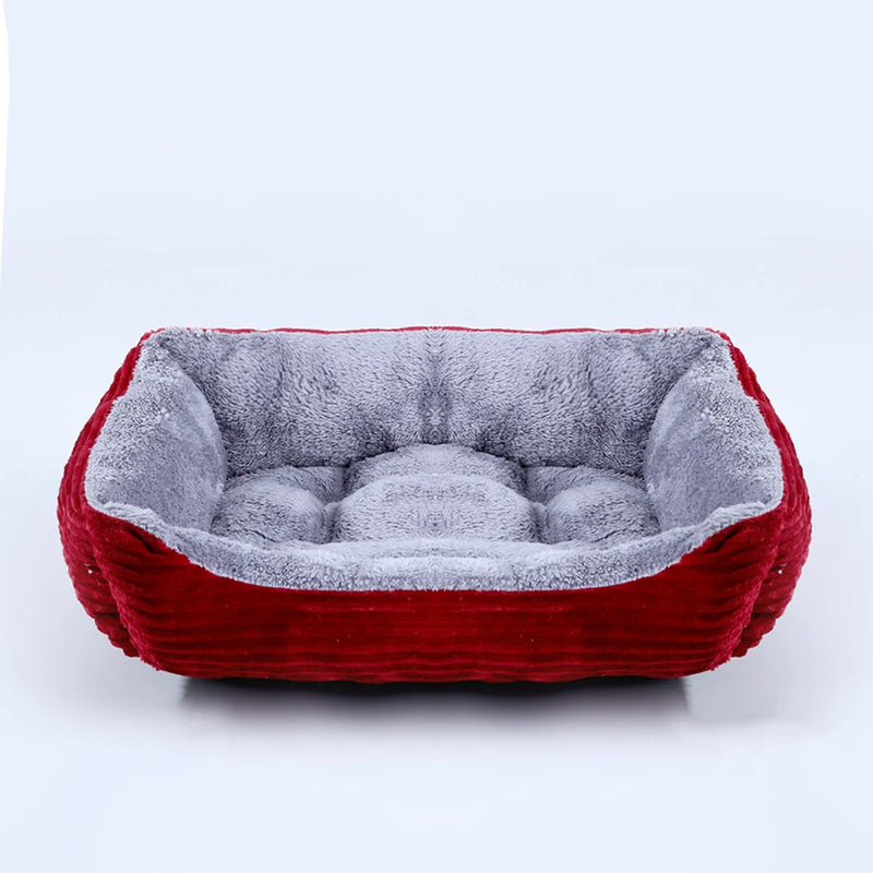 Bed for Dog Pet Square Plush Kennel Medium Small Dog Sofa Bed Cushion Pet Calming Dog Bed House Pet Supplies Accessories