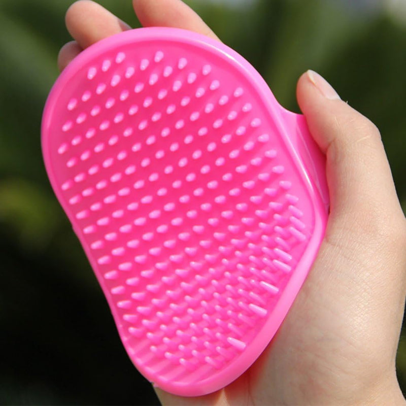 Adjustable Pet Dog Cat Puppy Rubber Bath Palm Brush Hair Grooming Brush Comb Massage Scrubber (Pink) Dog Cleaning Supplies