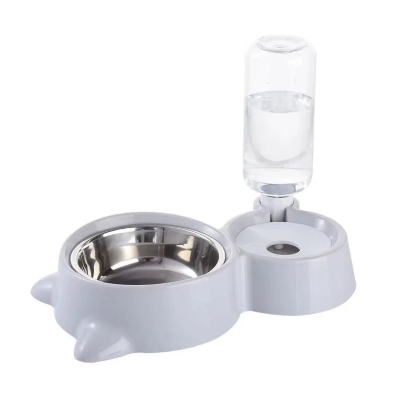 New 2-In-1 Cat Bowl Water Dispenser Automatic Water Storage Pet Dog Cat Food Bowl Food Container with Waterer Pet Waterer Feeder